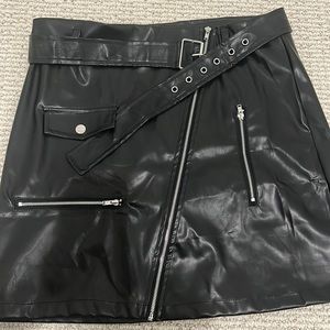 Black leather skirt